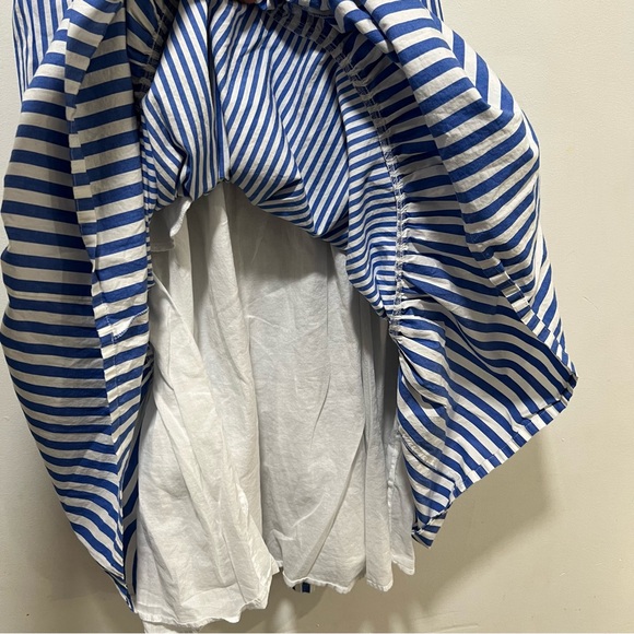 J.Crew Cotton-blend Poplin Puff-sleeve Tiered Midi Dress size 6 - Picture 8 of 11